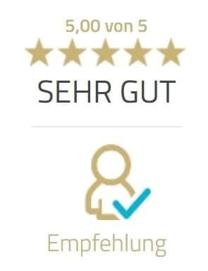 ProvenExpert Bewertung: 5,00 von 5, SEHR GUT, Empfehlung
